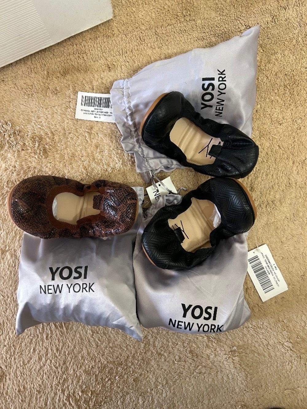 3 pairs New Yosi New York  flats 9, 9, 8